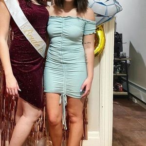 Adjustable off the shoulder party dress